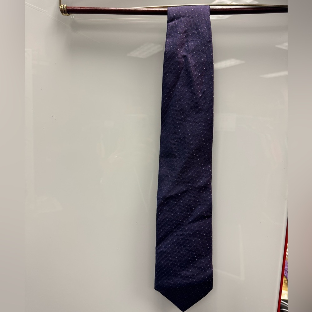 Zilli Dark Purple with Gold Poka Dots Neck Tie